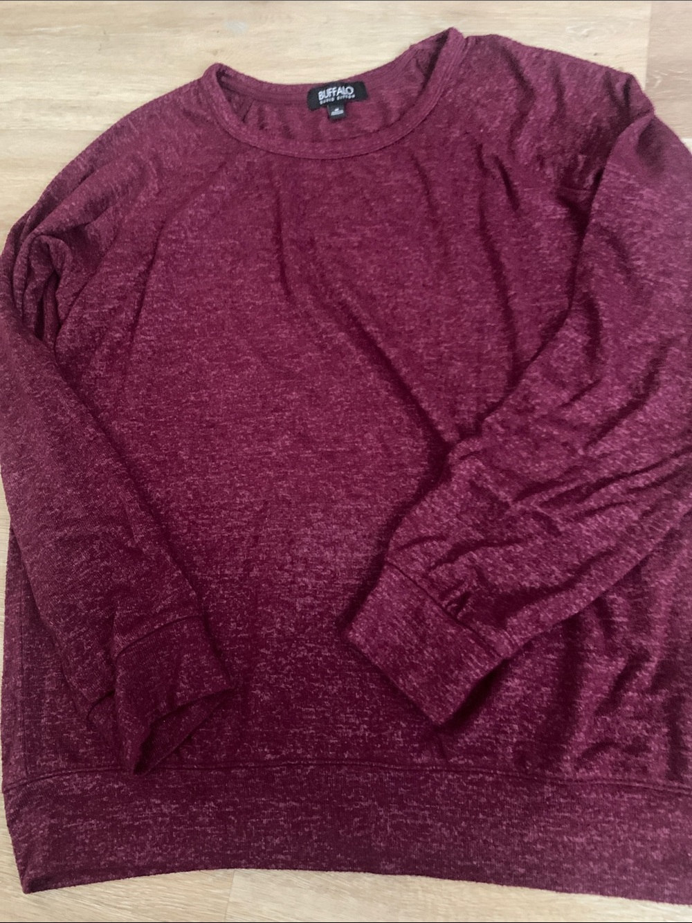 Buffalo Womans Maroon Long-Sleeve Crewneck Sweater